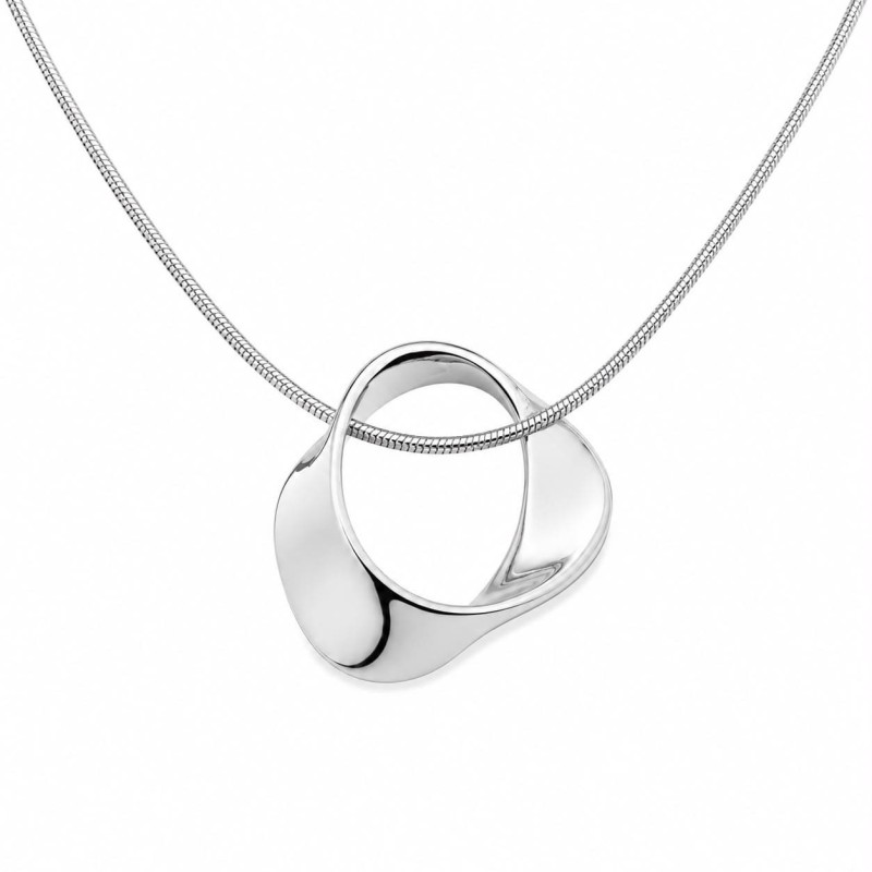 Collar de diseño orgánico y contemporáneo con colgante de formas fluidas e inspiración artística.
