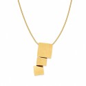 Collar de diseño geométrico contemporáneo compuesto por tres placas cuadradas.