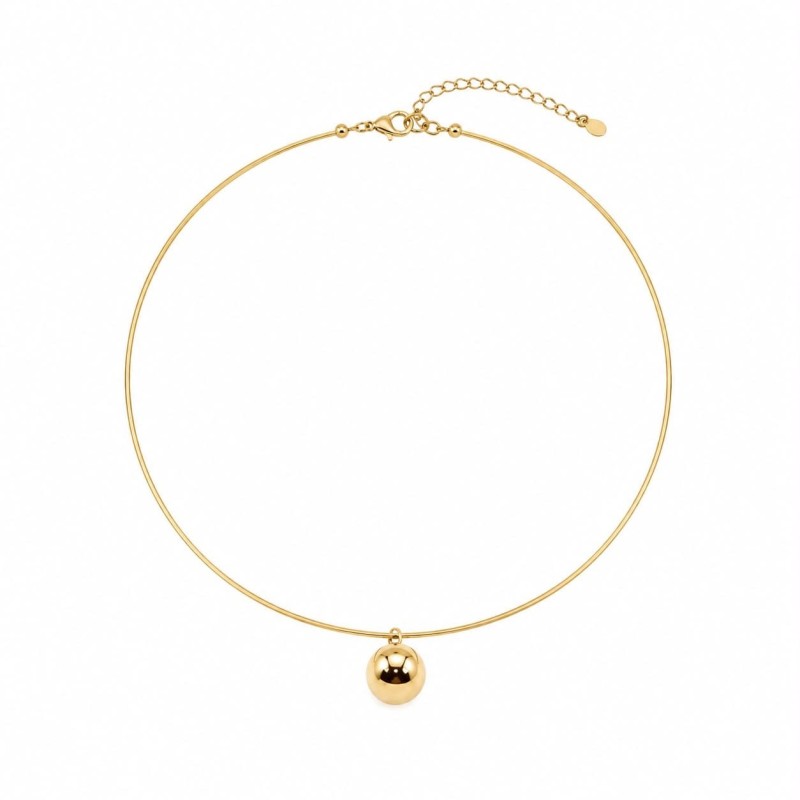 Collar rígido de diseño minimalista con esfera central pulida que aporta equilibrio, sofisticación y modernidad.