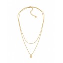 Collar de doble cadena con diseño minimalista y elegante que combina una delicada cadena lisa.