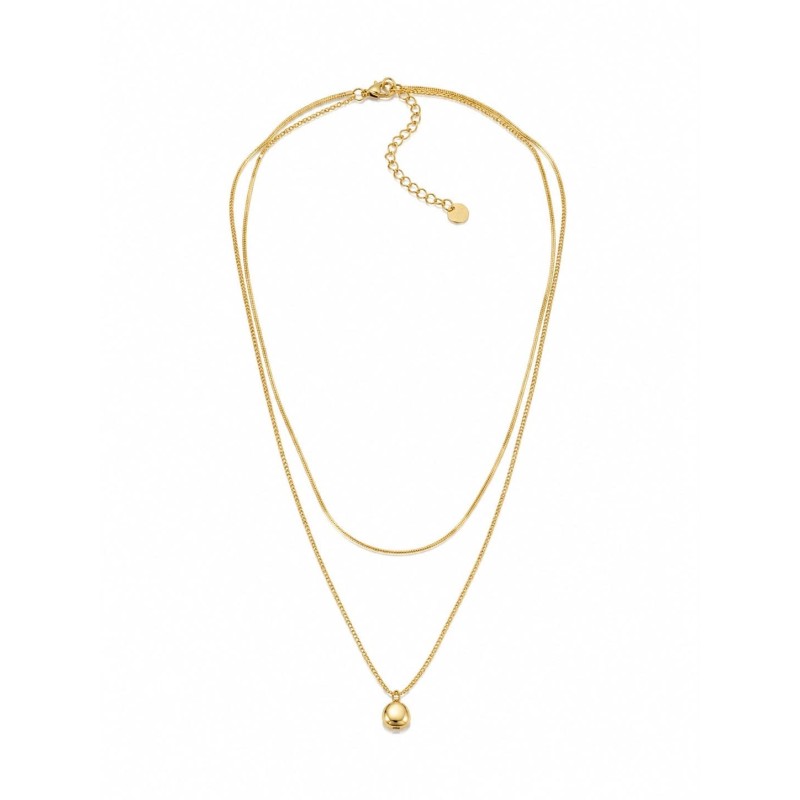 Collar de doble cadena con diseño minimalista y elegante que combina una delicada cadena lisa.