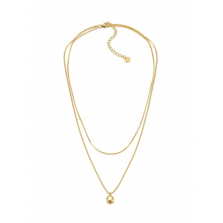 Collar de doble cadena con diseño minimalista y elegante que combina una delicada cadena lisa.
