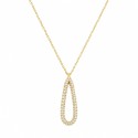 Collar de diseño elegante y minimalista con colgante en forma de lágrima adornado con delicadas circonitas brillantes.