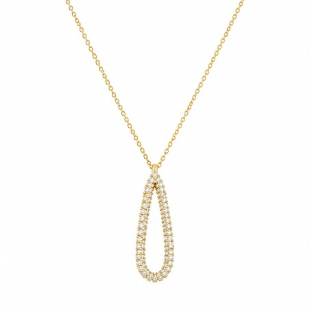 Collar de diseño elegante y minimalista con colgante en forma de lágrima adornado con delicadas circonitas brillantes.