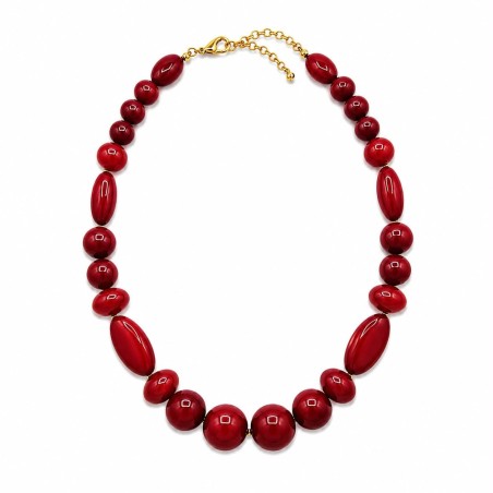 Collar de inspiración elegante y luminosa compuesto por cuentas en tono blanco roto translúcido con delicados matices nacarados.