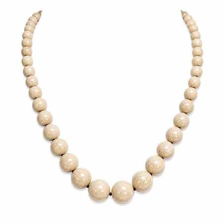 Collar de inspiración contemporánea compuesto por cuentas esféricas de diferentes tamaños.