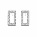 Pendientes de diseño geométrico con delicado marco rectangular de circonitas que aporta un brillo sofisticado y contemporáneo.