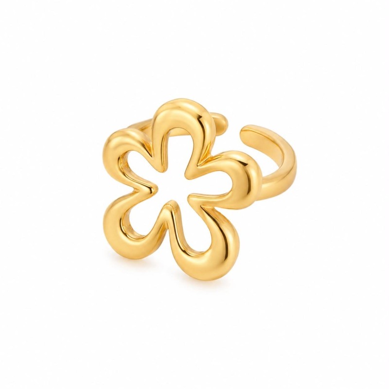 Anillo de inspiración floral que combina delicadeza, modernidad y sofisticación en una pieza llena de encanto.