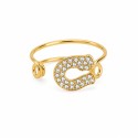 Anillo de diseño delicado y sofisticado que combina la elegancia de las líneas minimalistas con el brillo refinado.