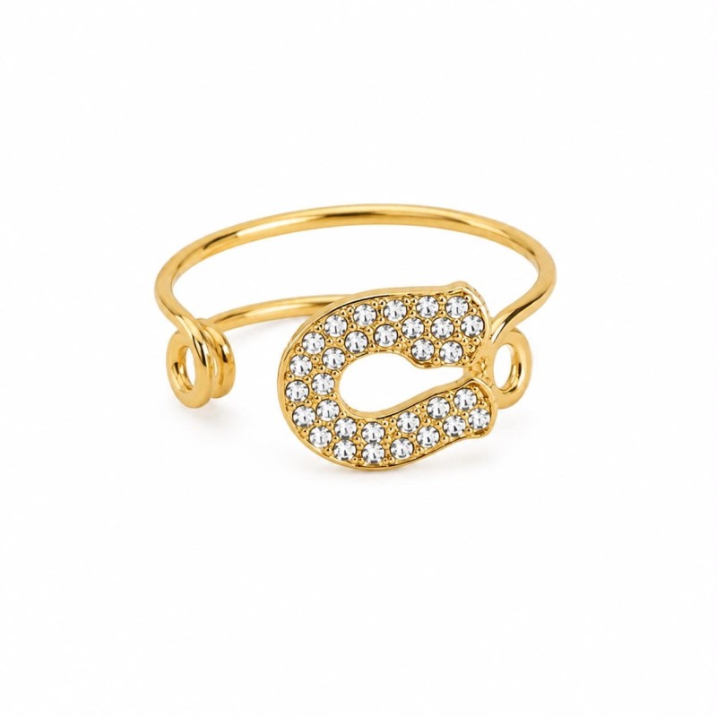 Anillo de diseño delicado y sofisticado que combina la elegancia de las líneas minimalistas con el brillo refinado.