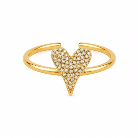 Anillo de diseño romántico y sofisticado que destaca por su elegante corazón alargado.