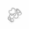 Anillo de diseño romántico y moderno compuesto por una delicada sucesión de corazones entrelazados.