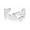 Brazalete de diseño elegante y moderno inspirado en formas orgánicas tipo mariposa color plata