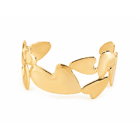 Brazalete de diseño elegante y moderno inspirado en formas orgánicas tipo mariposa color plata color dorado