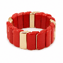 Brazalete de diseño moderno y elegante con acabado brillante color rojo