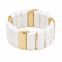 Brazalete de diseño moderno y elegante con acabado brillante color blanco