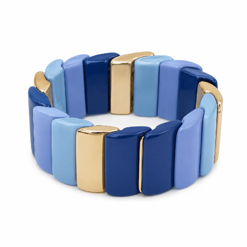 Brazalete de diseño moderno y elegante con acabado brillante color azul