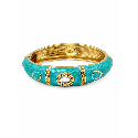 Añade un toque de sofisticación atemporal a tu look con este espectacular brazalete rígido color turquesa